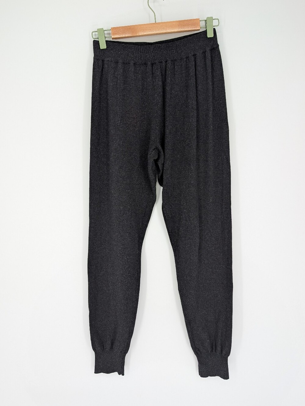 WoolOvers Cotton Cashmere Blend Lounge Joggers Dark Charcoal Gray Small